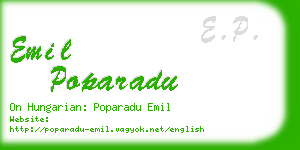 emil poparadu business card